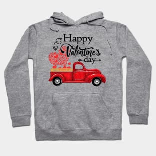 Happy Valentines Day Truck Carrying Love Heart Gifts Shirt Hoodie